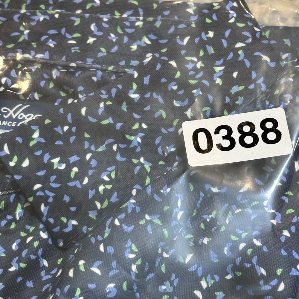 Ben Hogan Performance Mens XL Polo Shirt Peacoat Blue Speckled Print NWT - Picture 9 of 10